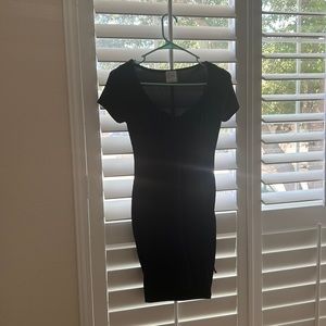 Black mini dress with sleeves